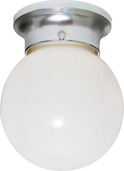 Nuvo 1-Light 6" Ceiling Light White Ball Glass w/ Polished Chrome Finish