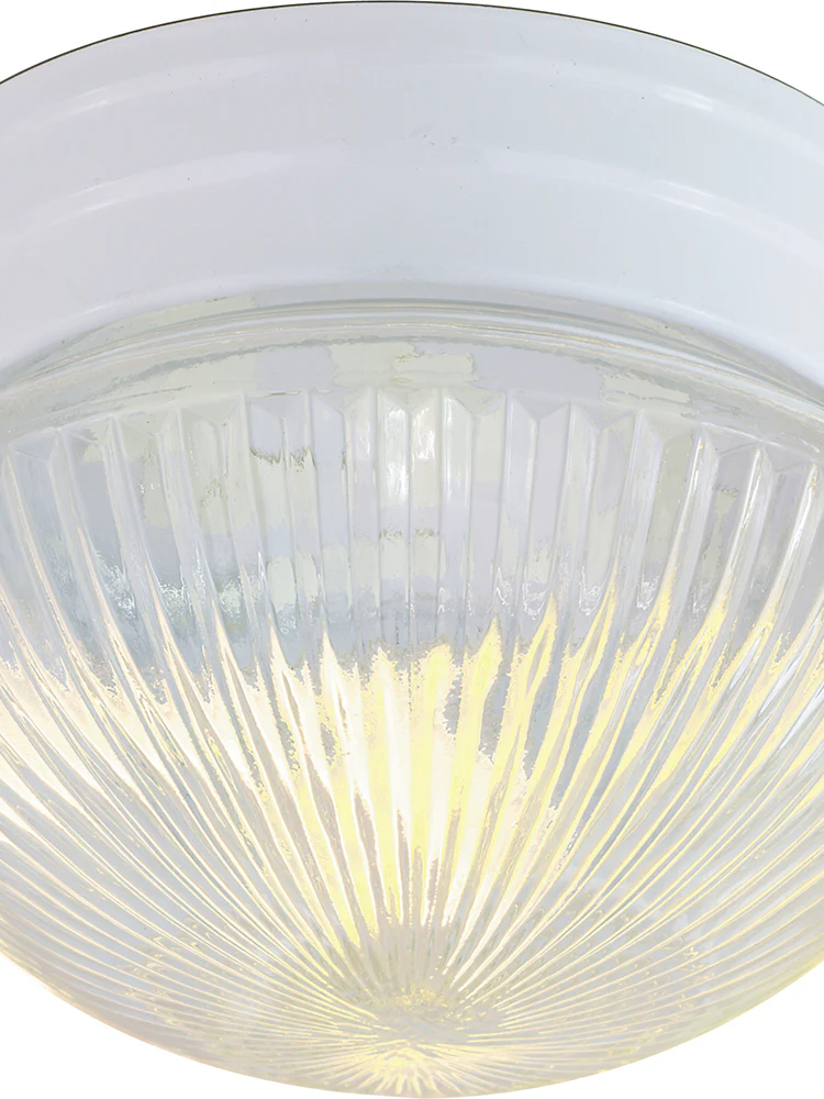 1-Light 8" Flush Mounted Close-to-Ceiling Light Fixture in White Finish - Image 2