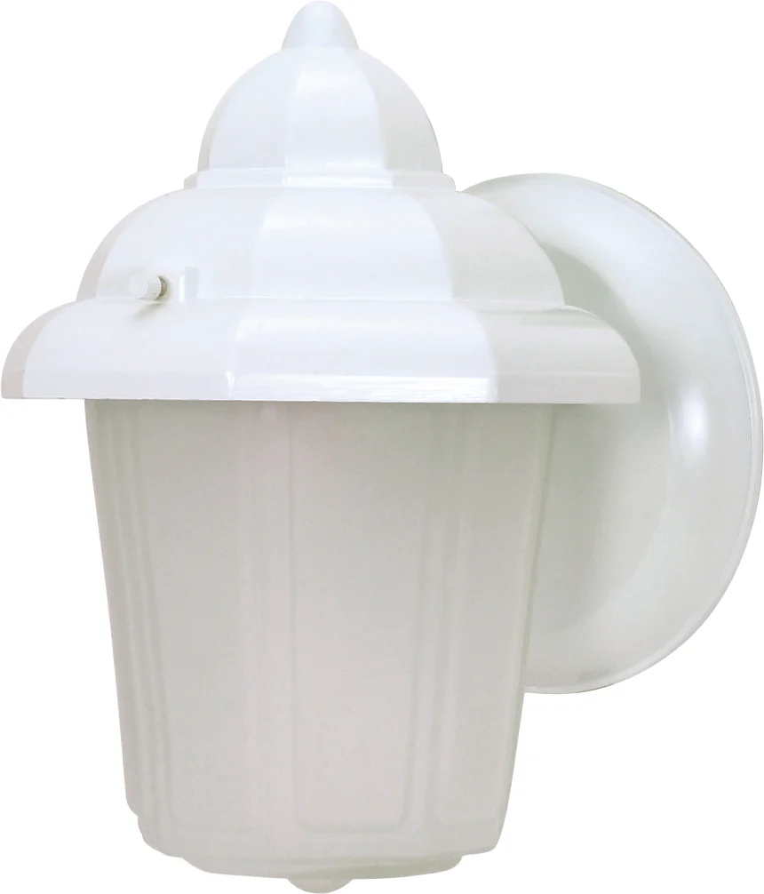 Nuvo 1-Light 8.8" Wall Hood Lantern w/ Satin Frosted Glass in White Finish