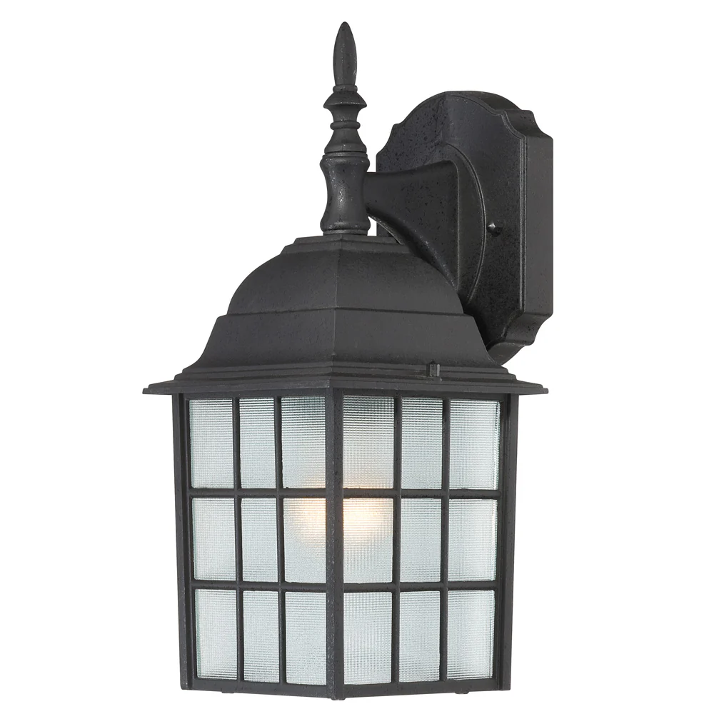Nuvo 1-Light 100w 14" Wall Fixtures w/ Frosted Glass in Textured Black Finish