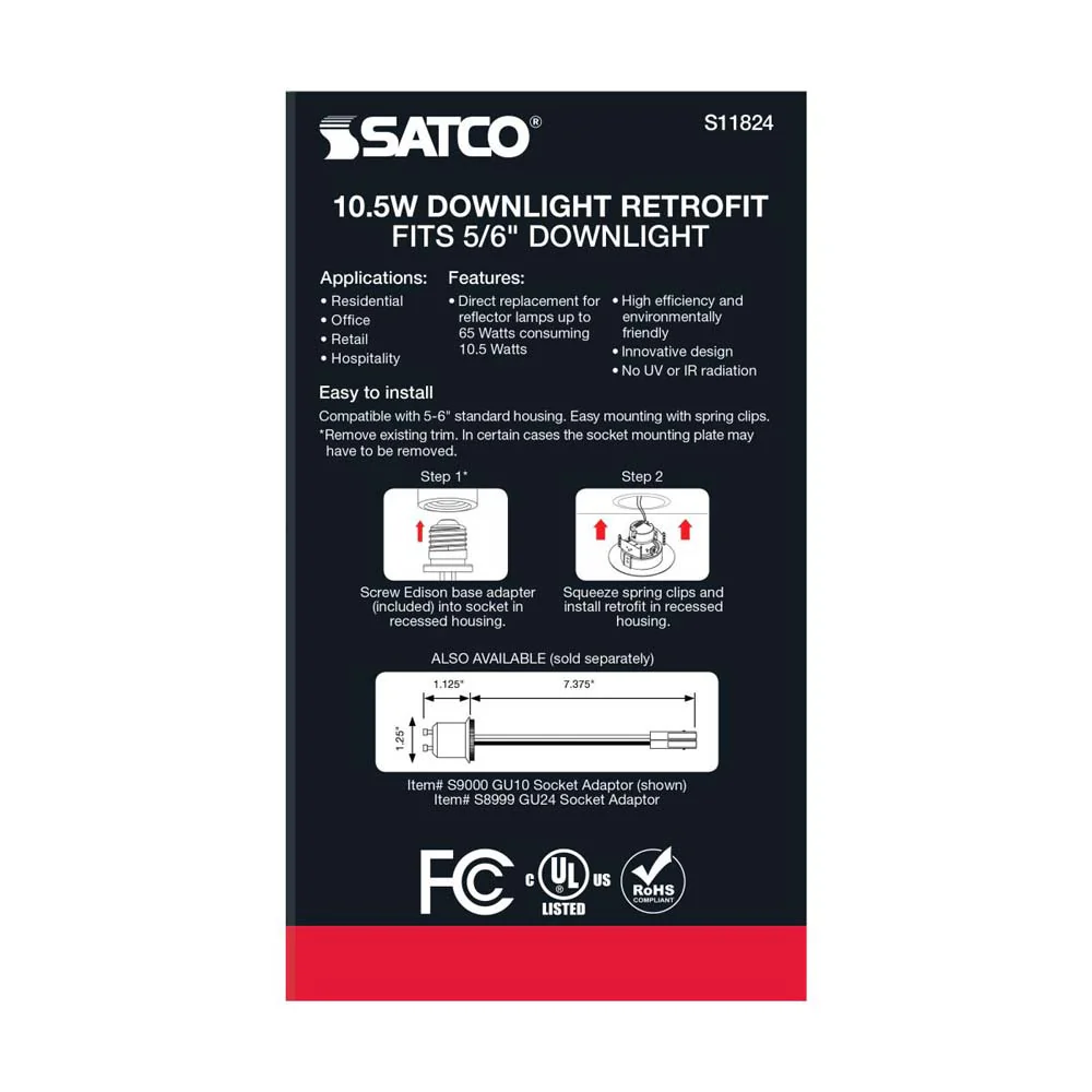 10.5w LED Directional Retrofit Downlight 5-6 in. CCT Tunable 90 deg.  120v - Image 7
