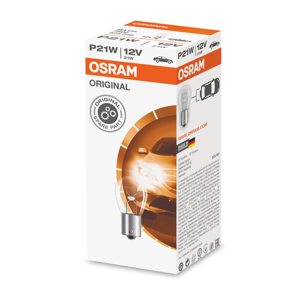 10-PK Osram 7506 P21W 12V 21W Original High-Performance Automotive Bulb