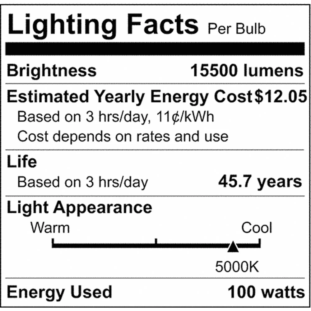 100W LED HID Replacement 5000K EX39 Ballast Bypass 120-277v - 400W equiv - Image 5