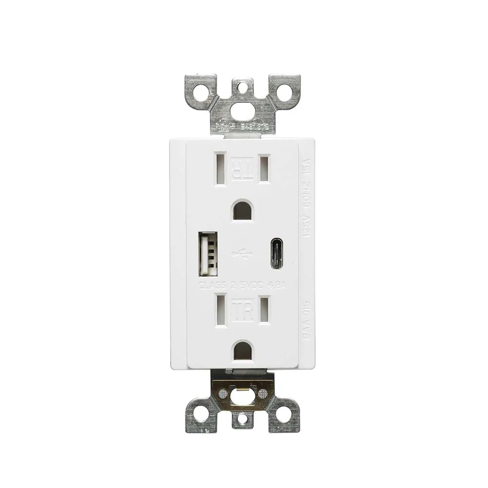Sunlite USB Fast Charging Charger Duplex Electrical Outlet 15 Amps 125v - Image 2