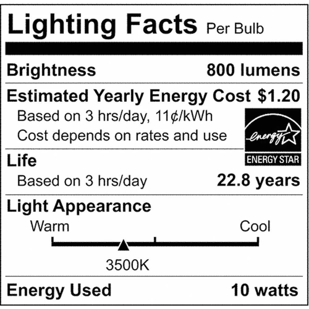 10W LED A19 3500K Neutral White E26 Medium base 800Lm 120v - 60W equiv - Image 2