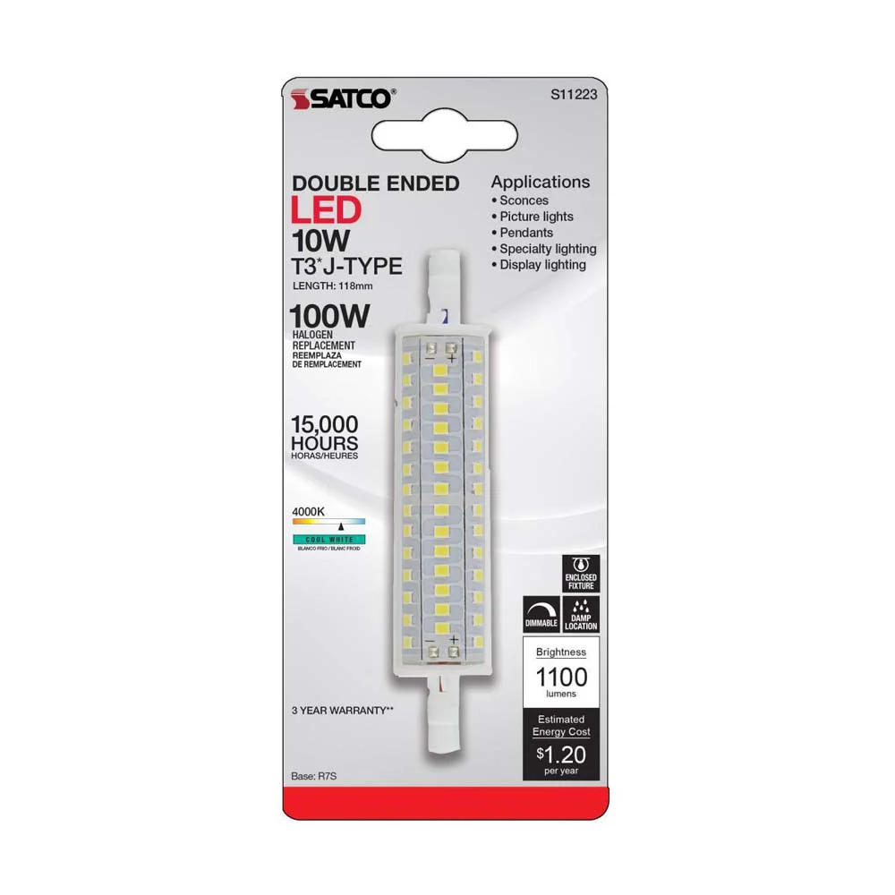 10W LED T3 118mm R7S Base 4000K 200 Beam Angle Double Ended Bulb 120v - Image 5