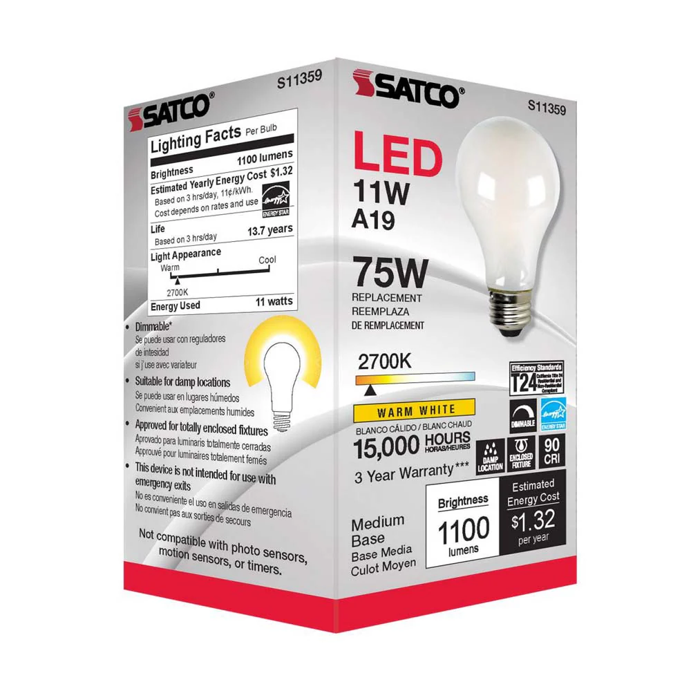 11W A19 LED Soft White 2700K Medium base 120v - Image 7