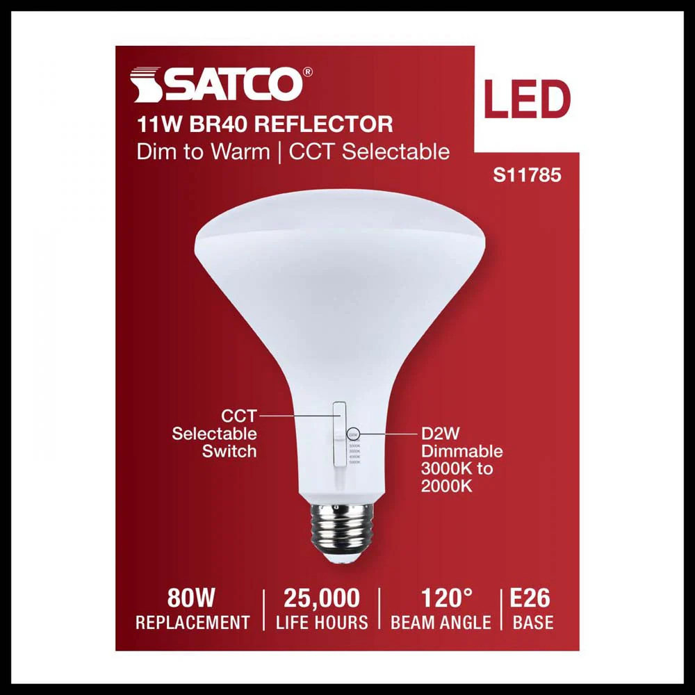 11w BR40 LED Reflector Bulb CCT Selectable Warm White to Natural Light 120v - Image 3