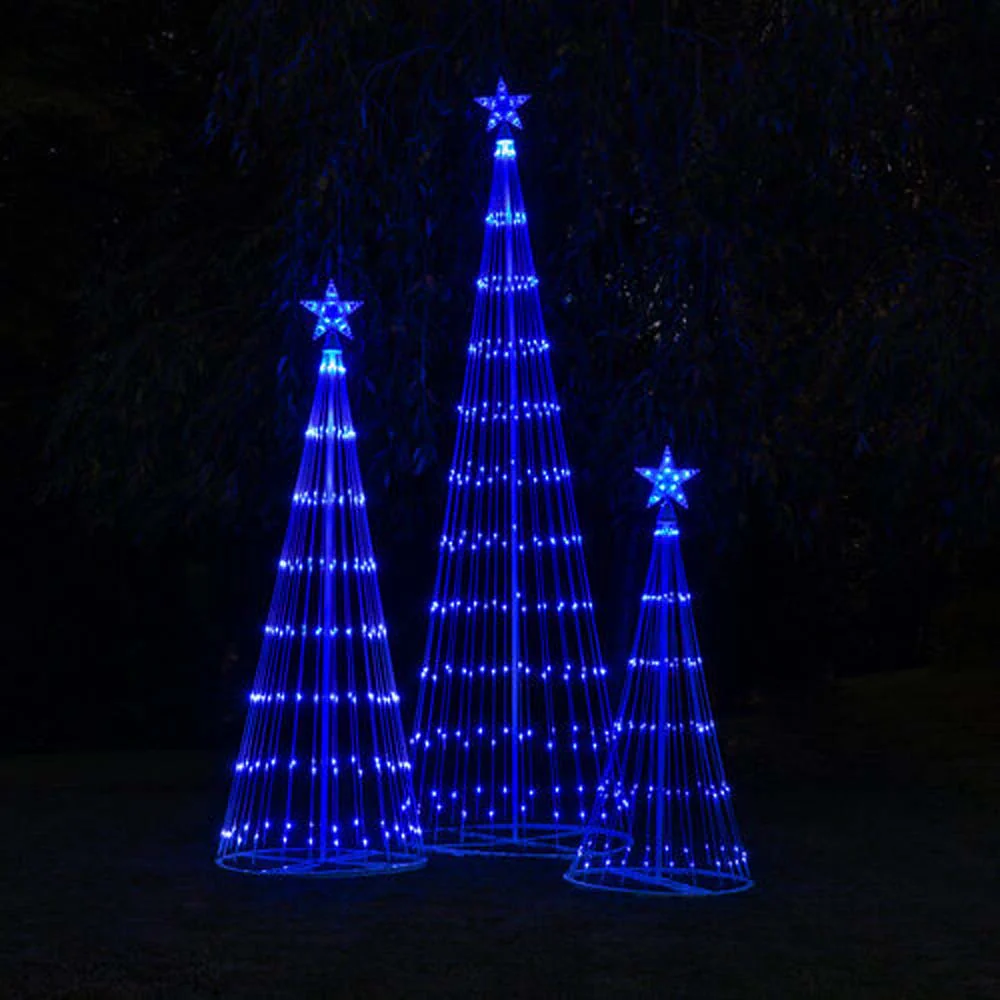 12-ft. Blue LED Animated Outdoor Lightshow Christmas Tree - Image 4