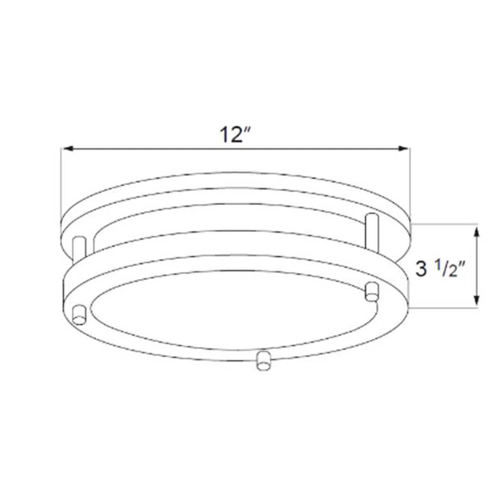 12-in 16W LED Round Ceiling Fixture Double Band 1394LM 3000K Brushed Nickel Finish - Image 2