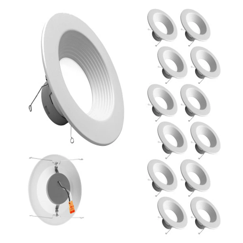 12Pk - Nicor 5/6-in White 3000K Recessed LED Downlight with Baffle
