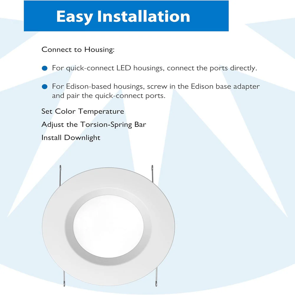 12Pk - NICOR Black 5-in & 6-in Recessed LED Ceiling Light - Image 7