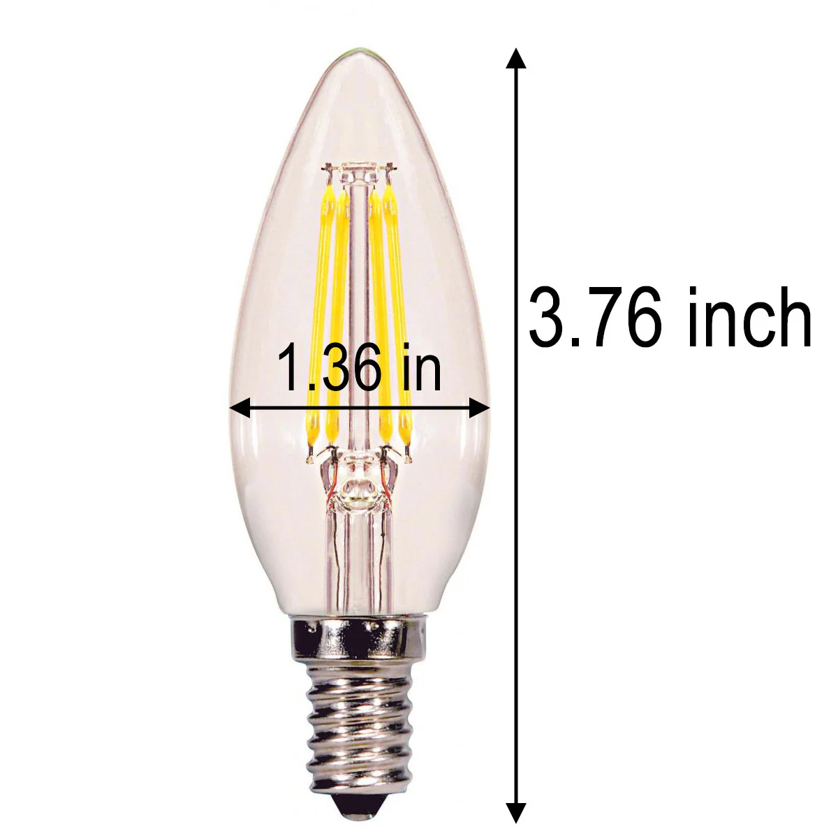 12PK - PILA 4.5w B11 LED E12 Candelabra base 2700K Soft White Bulb - Image 3