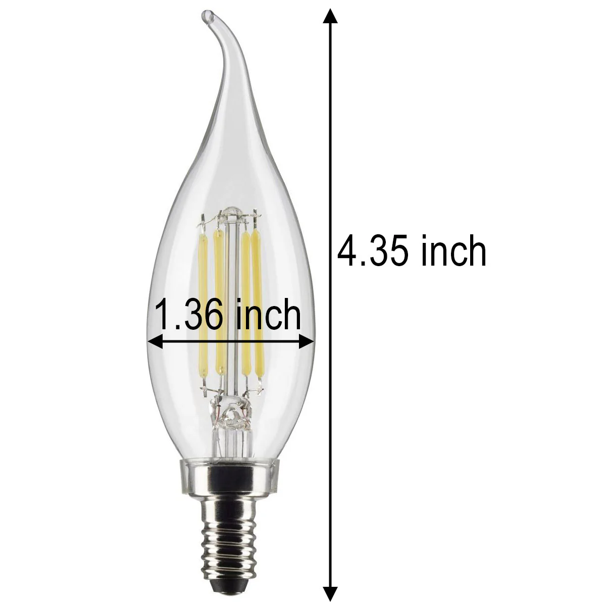 12PK - PILA 4.5w CA11 LED E12 Candelabra base 2700K Soft White Bulb - Image 4