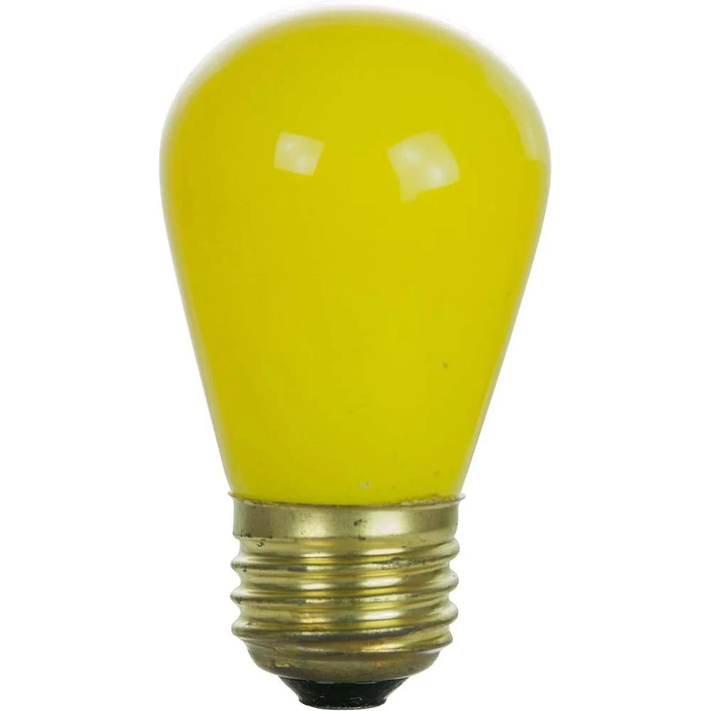 12Pk - Sunlite 11w S14 120v Ceramic Yellow Colored E26 Medium Base Light Bulb - Image 2