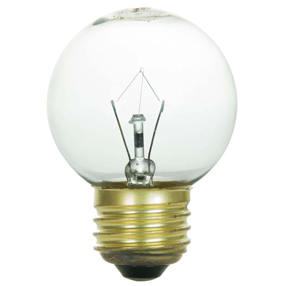 12Pk - Sunlite 25W Incandescent G16 Globe Medium E26 Base Crystal Clear Bulb - Image 2