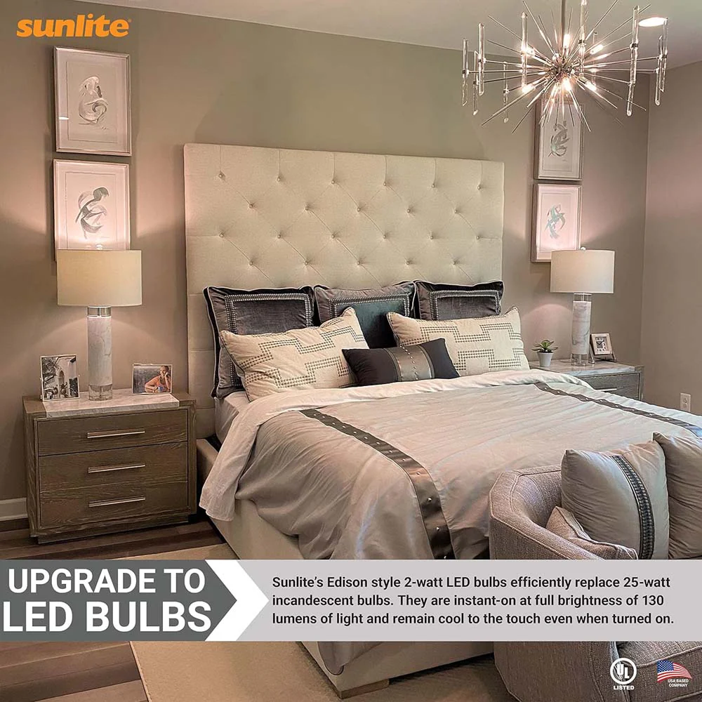 12Pk - Sunlite 2w LED Filament T8 Tubular E12 Base 2700K Bulb - 25w equiv - Image 4
