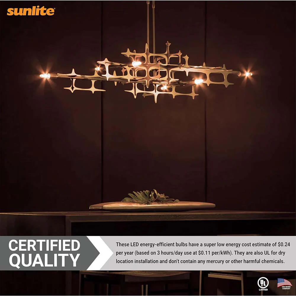 12Pk - Sunlite 2w LED Filament T8 Tubular E12 Base 2700K Bulb - 25w equiv - Image 5