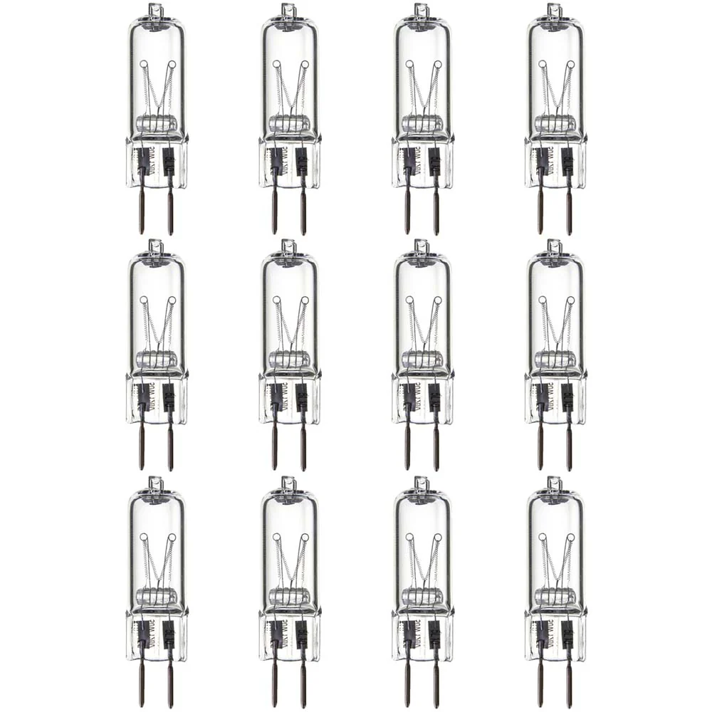 12Pk - Sunlite 50w 120v T3.5 Single Ended GY6.35 Base Clear 3200K Halogen Bulb