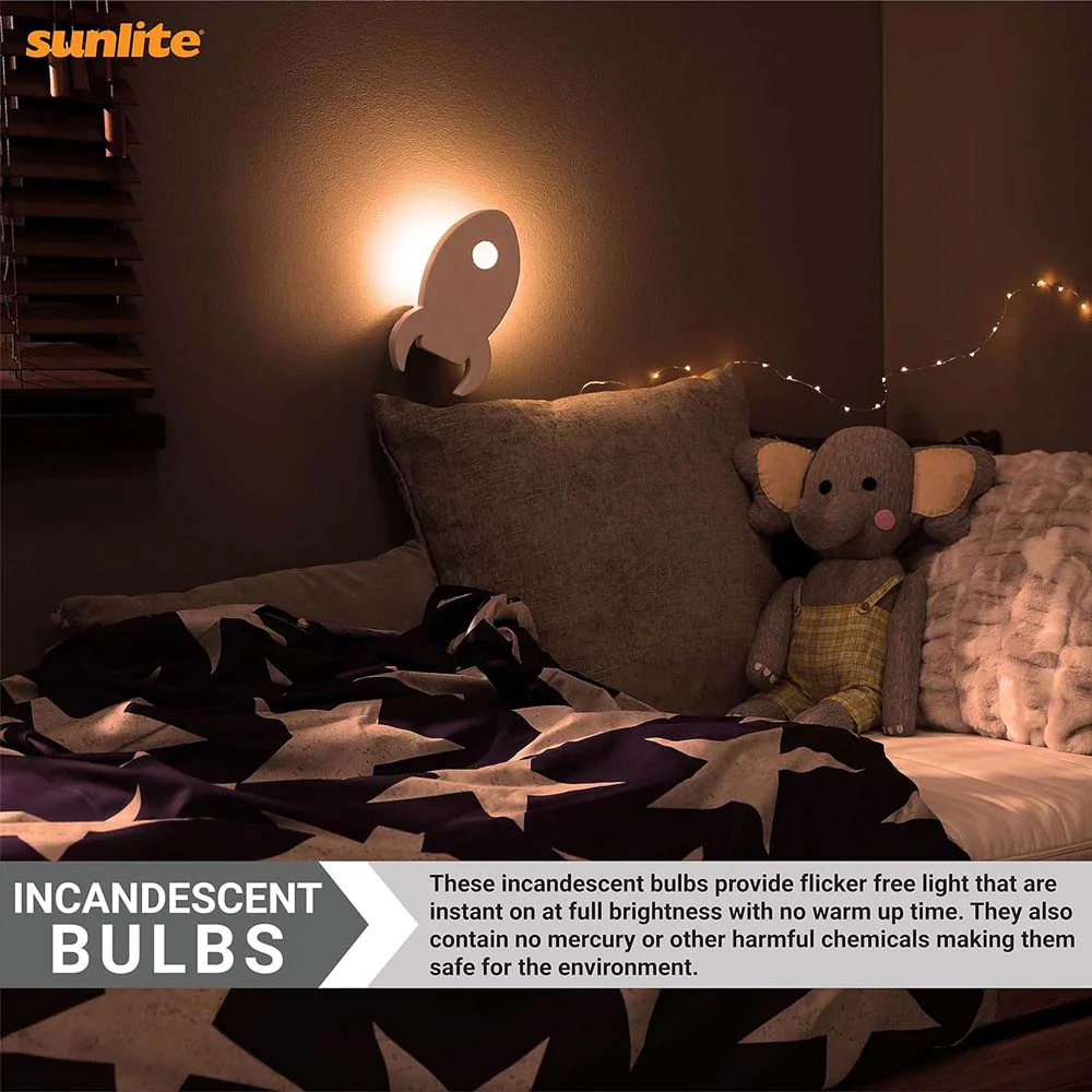 12Pk - Sunlite 7w 7C7 Incandescent E12 Base C7 Night Light Clear Colored Bulb - Image 4