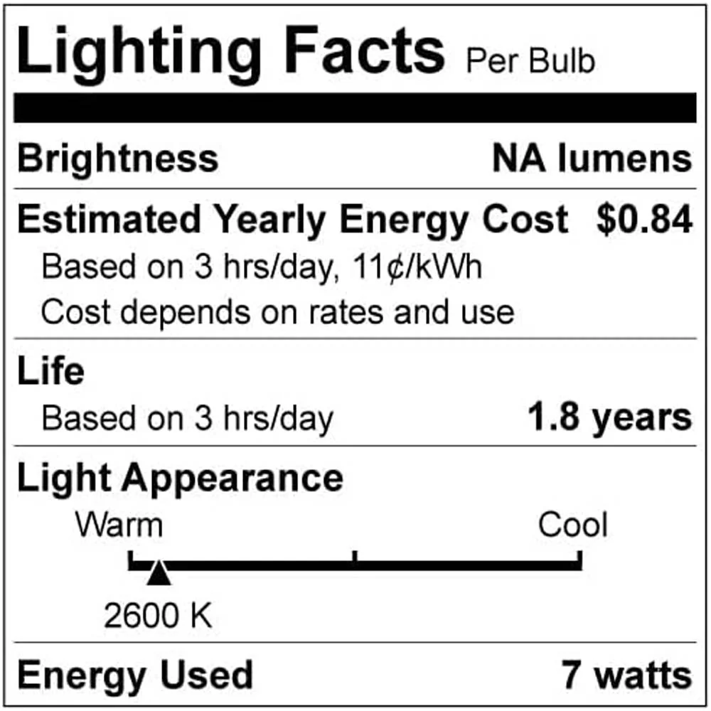 12Pk - Sunlite 7w 7C7 Incandescent E12 Base C7 Night Light Clear Colored Bulb - Image 6