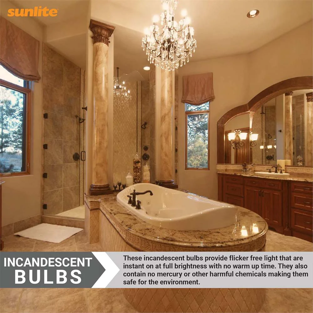 12Pk - Sunlite 7W Incandescent Flame Tip Petite Chandelier E12 Base Clear Bulb - Image 4