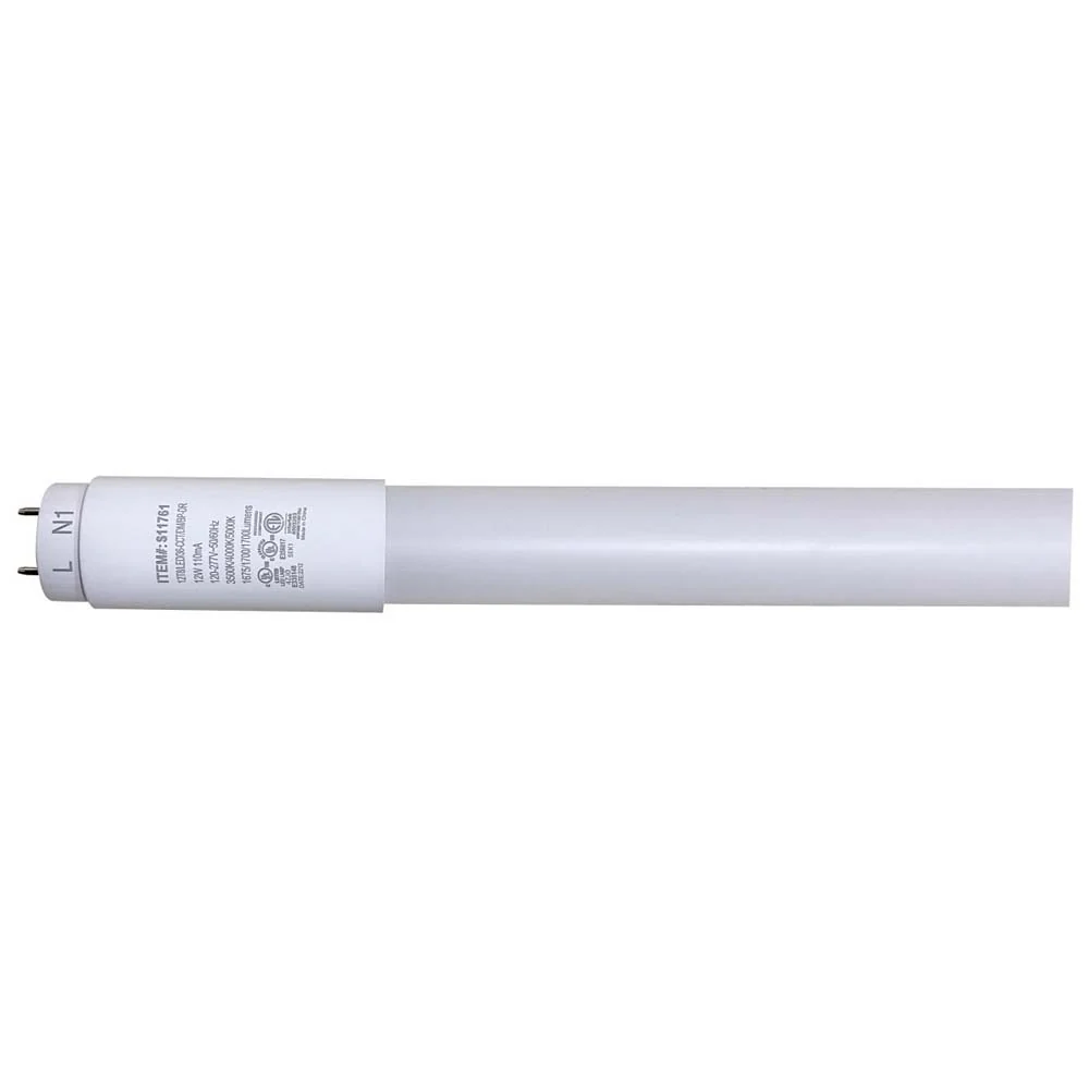12W 36-in T8 LED CCT Selectable bi-pin base Ballast Bypass with PET coating