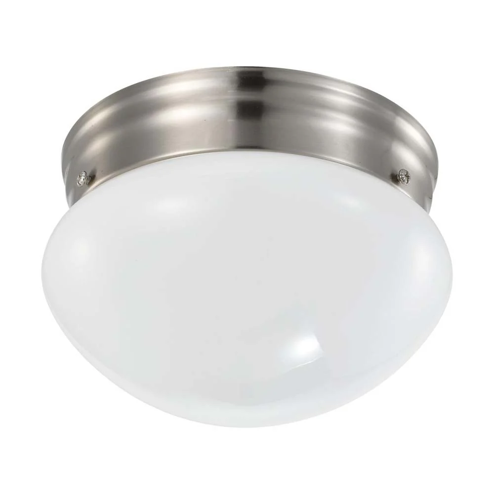 12w 7-in LED Flush Mount Fixture 3000K Dimmable Brushed Nickel Frosted Glass - Image 3