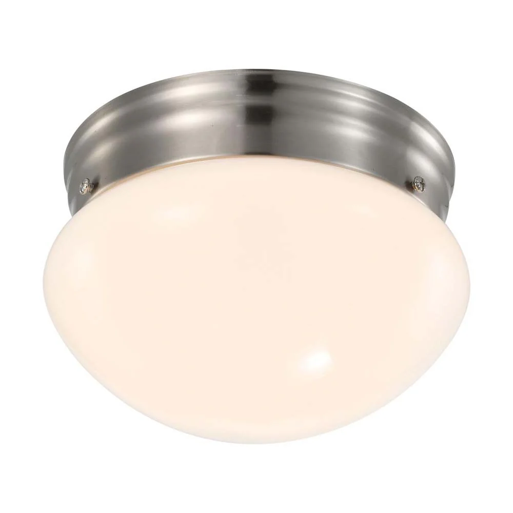 12w 7-in LED Flush Mount Fixture 3000K Dimmable Brushed Nickel Frosted Glass - Image 4
