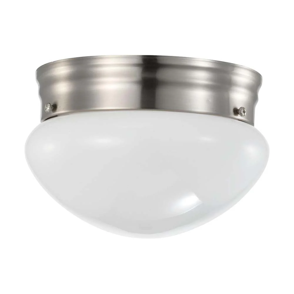 12w 7-in LED Flush Mount Fixture 3000K Dimmable Brushed Nickel Frosted Glass - Image 6