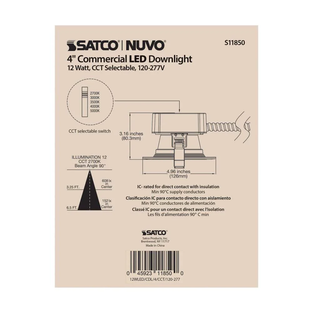 12w LED Downlight 4 in. CCT Selectable - Image 7