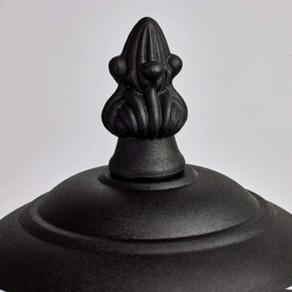 13'' Coach Post Top Lantern w/ Finial Beveled Acrylic Panels Black Finish - Image 2