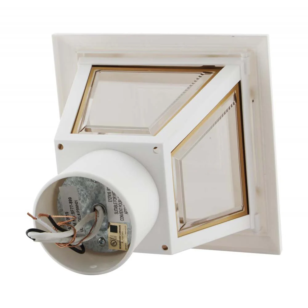 13'' Coach Post Top Lantern w/ Finial Beveled Acrylic Panels White Finish - Image 3