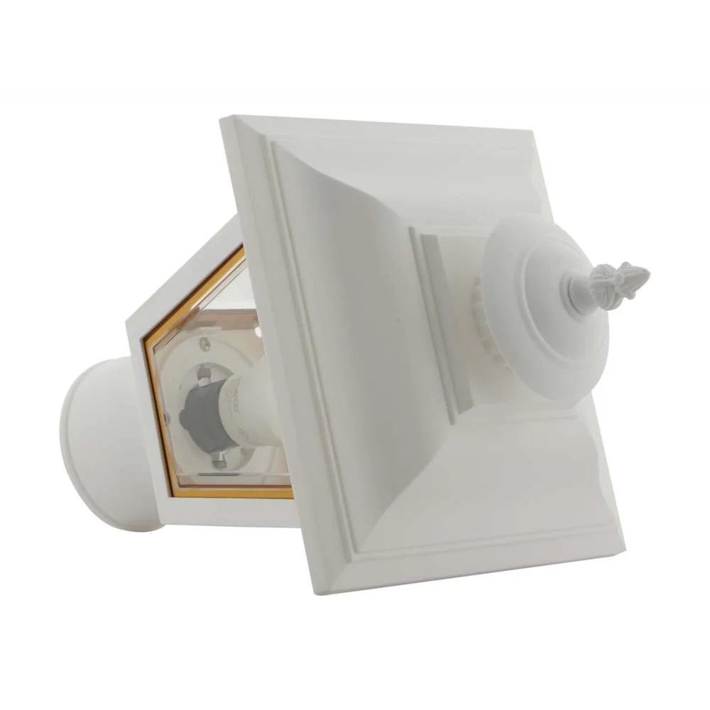 13'' Coach Post Top Lantern w/ Finial Beveled Acrylic Panels White Finish - Image 4