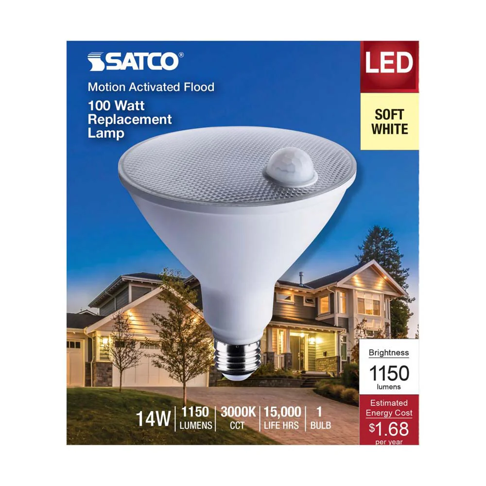 14W PAR38 LED PIR Sensor White 3000K 1100 Lumens Non-Dimmable 120v - Image 4