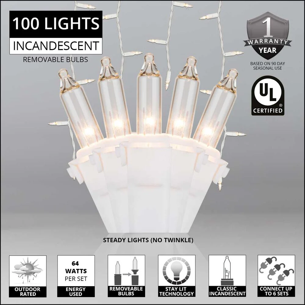 150 Clear Mini Icicle Light Set - Image 3