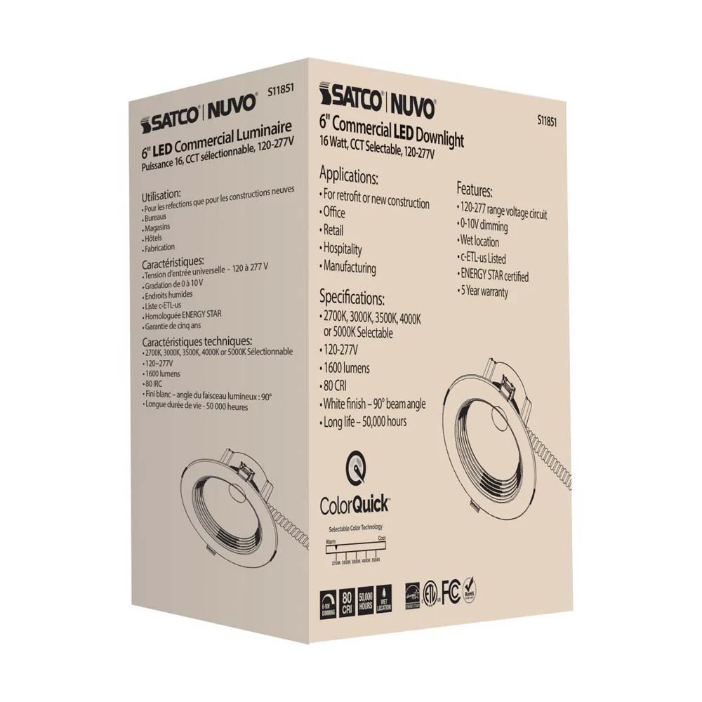 15w Commercial LED Downlight 6 in. CCT Adjustable 120-277v Econo - Image 8
