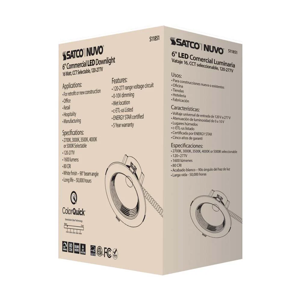 15w Commercial LED Downlight 6 in. CCT Adjustable 120-277v Econo - Image 9
