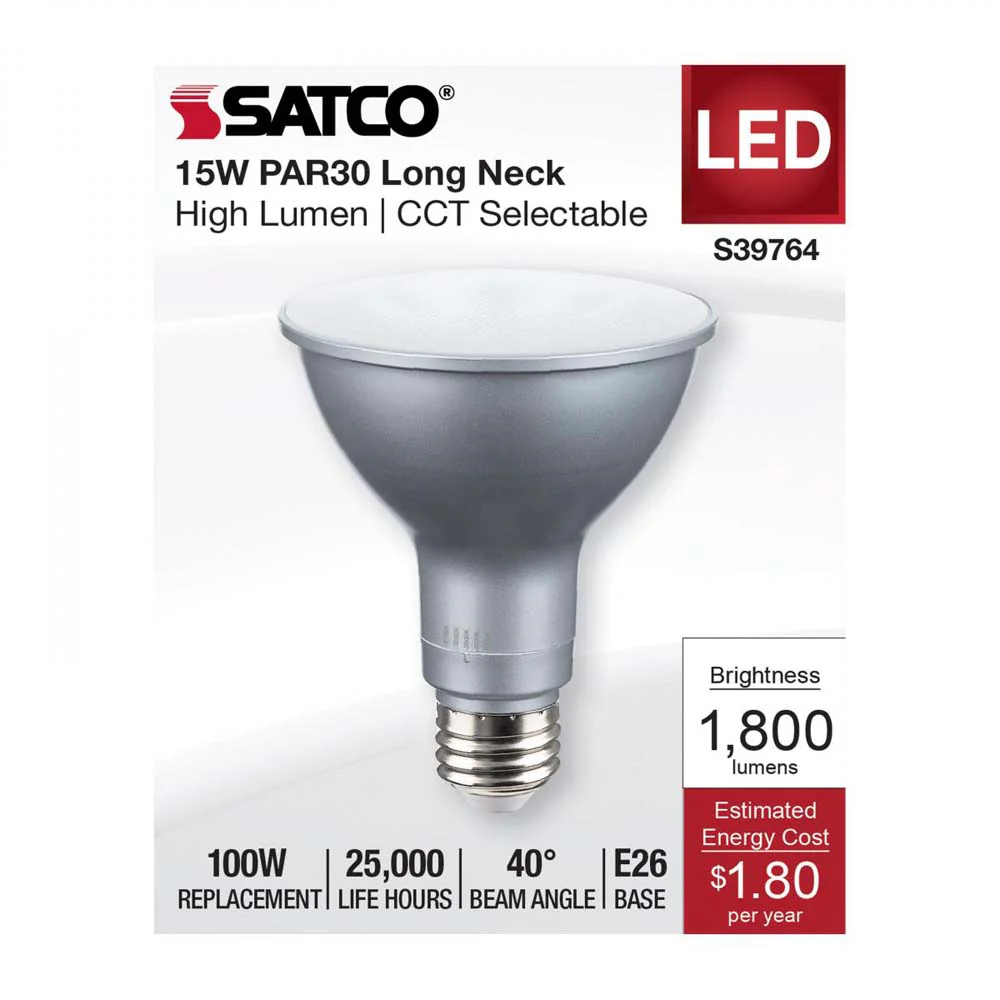 15w PAR30LN High Lumen LED Long Neck CCT Tunable E26 Base 120-277v - 100w equiv - Image 3