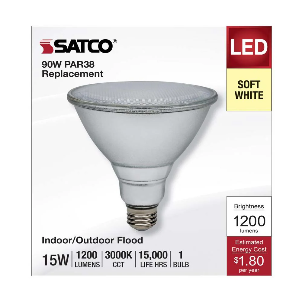 15W PAR38 LED 3000K E26 Medium Base - 90w equiv