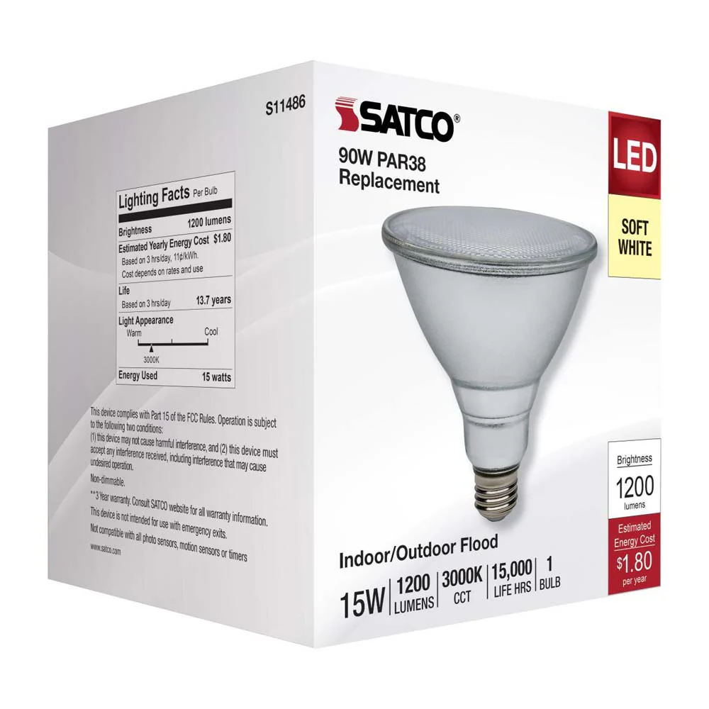 15W PAR38 LED 3000K E26 Medium Base - 90w equiv - Image 3