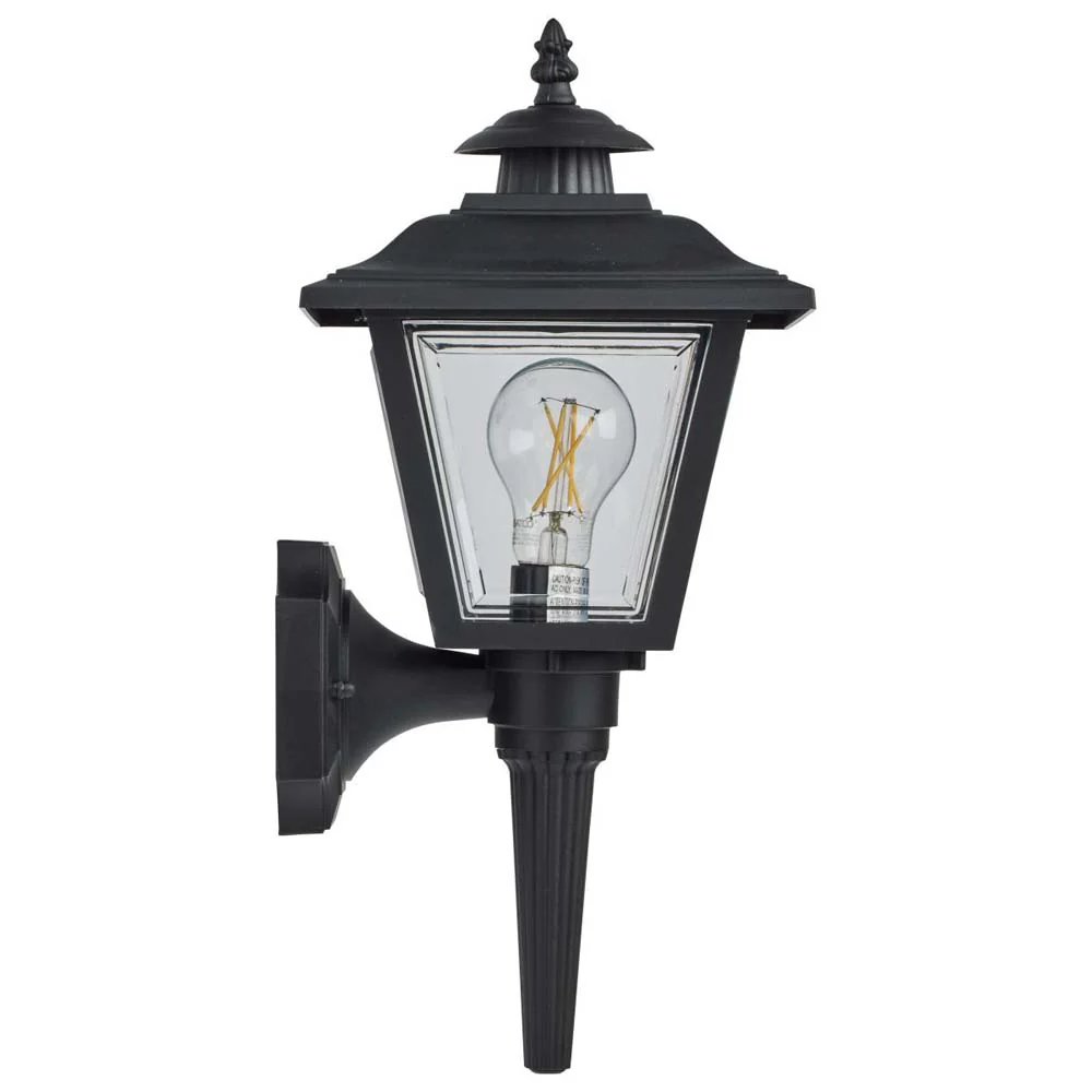 17'' Coach Lantern w/ Finial Beveled Acrylic Panels Black Finish - Image 2