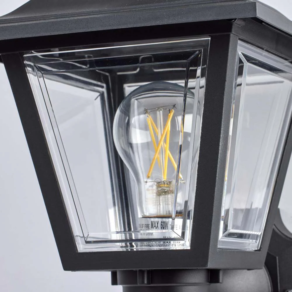 17'' Coach Lantern w/ Finial Beveled Acrylic Panels Black Finish - Image 3