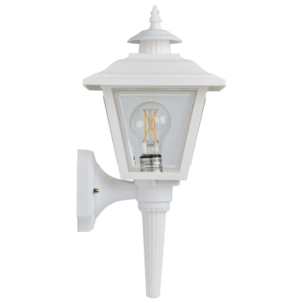 17'' Coach Lantern w/ Finial Beveled Acrylic Panels White Finish - Image 3
