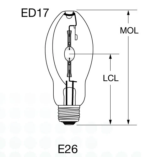Sunlite 175w MH175/U/M ED17 Medium base Metal halide M57 Clear bulb - Image 2