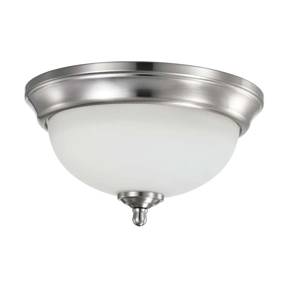 19w 11-in LED Flush Mount Fixture 3000K Dimmable Brushed Nickel Frosted Glass - Image 2