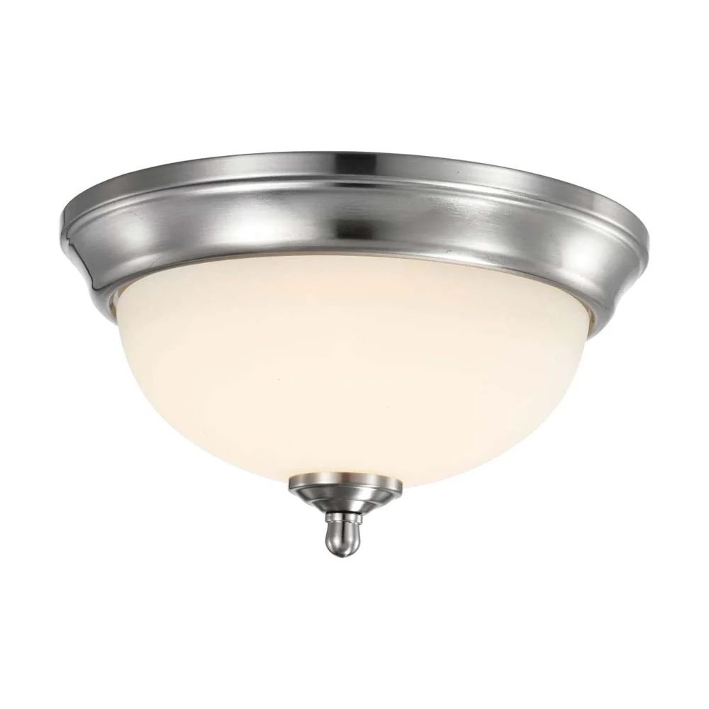 19w 11-in LED Flush Mount Fixture 3000K Dimmable Brushed Nickel Frosted Glass - Image 3