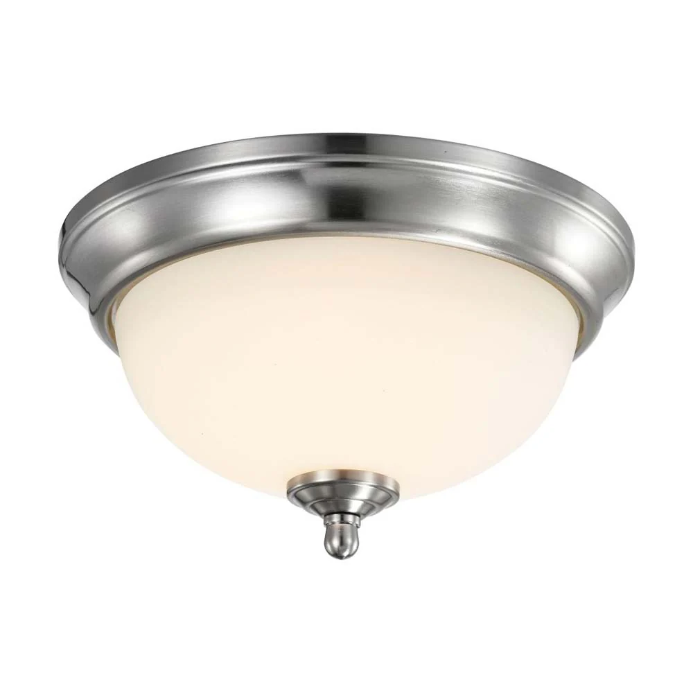 19w 11-in LED Flush Mount Fixture 3000K Dimmable Brushed Nickel Frosted Glass - Image 4