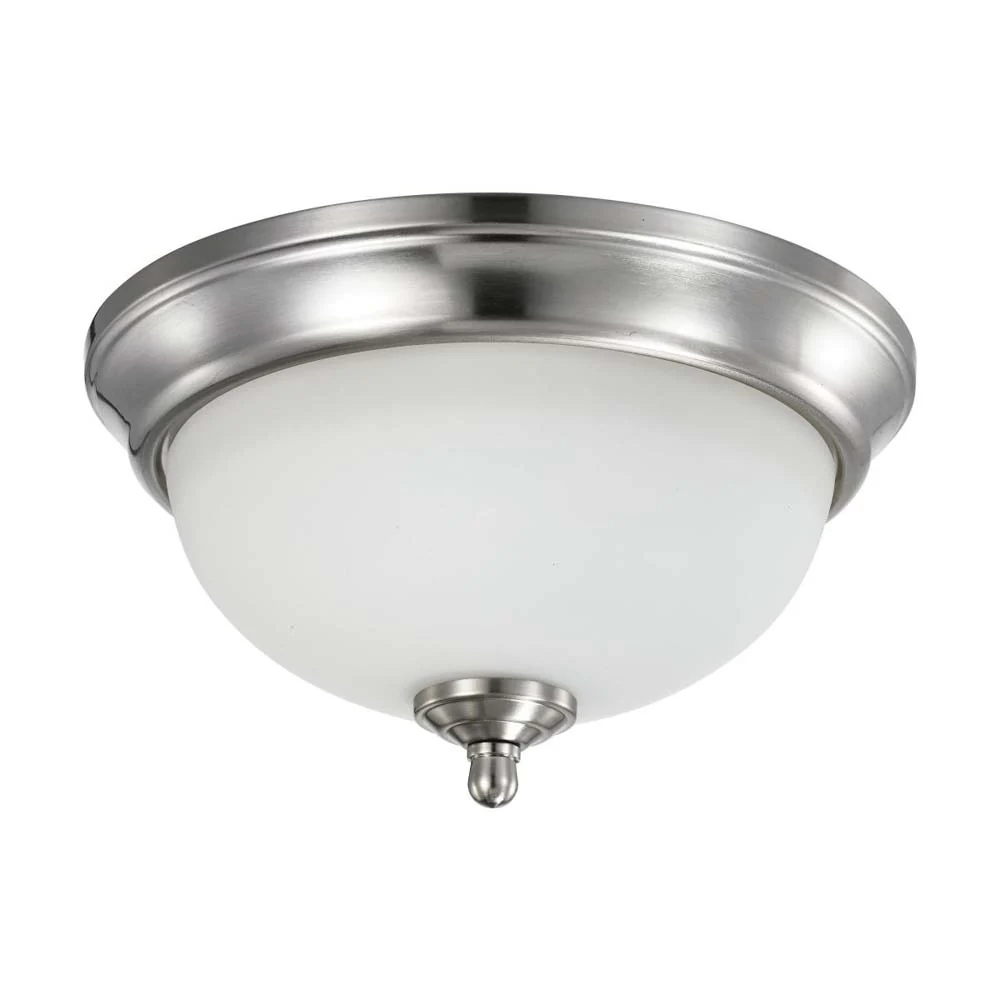 19w 11-in LED Flush Mount Fixture 3000K Dimmable Brushed Nickel Frosted Glass - Image 5