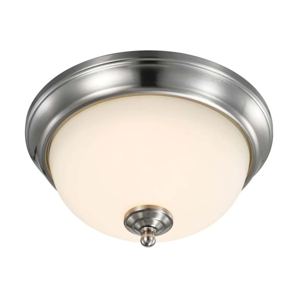 19w 11-in LED Flush Mount Fixture 3000K Dimmable Brushed Nickel Frosted Glass - Image 6
